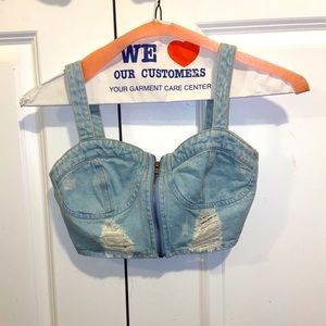 Denim crop top